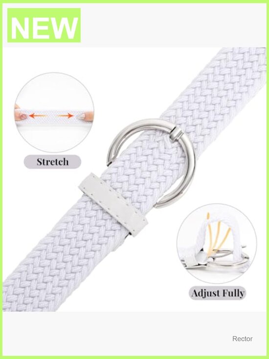 Braided Woven Elastic Stretch Waist Belt Canvas Casual Belt for Jeans Pants main image 6